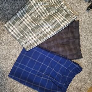Plaid Shorts Set - Green, Brown, and Blue